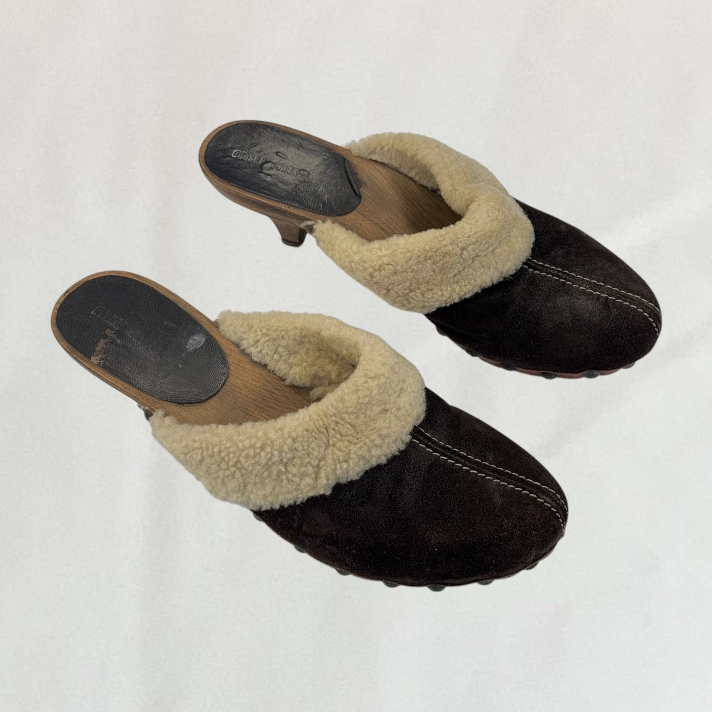 Miu Miu shearling clogs