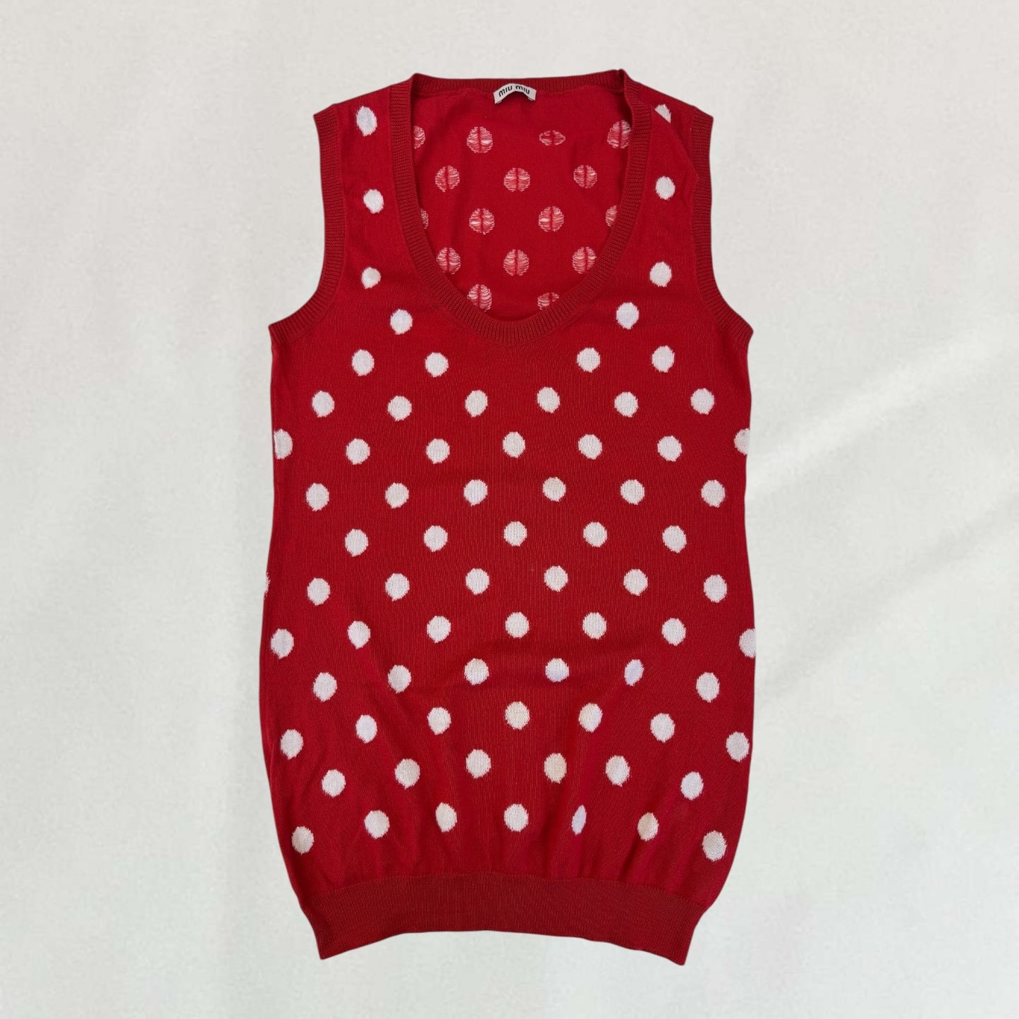 Miu Miu polka dot vest