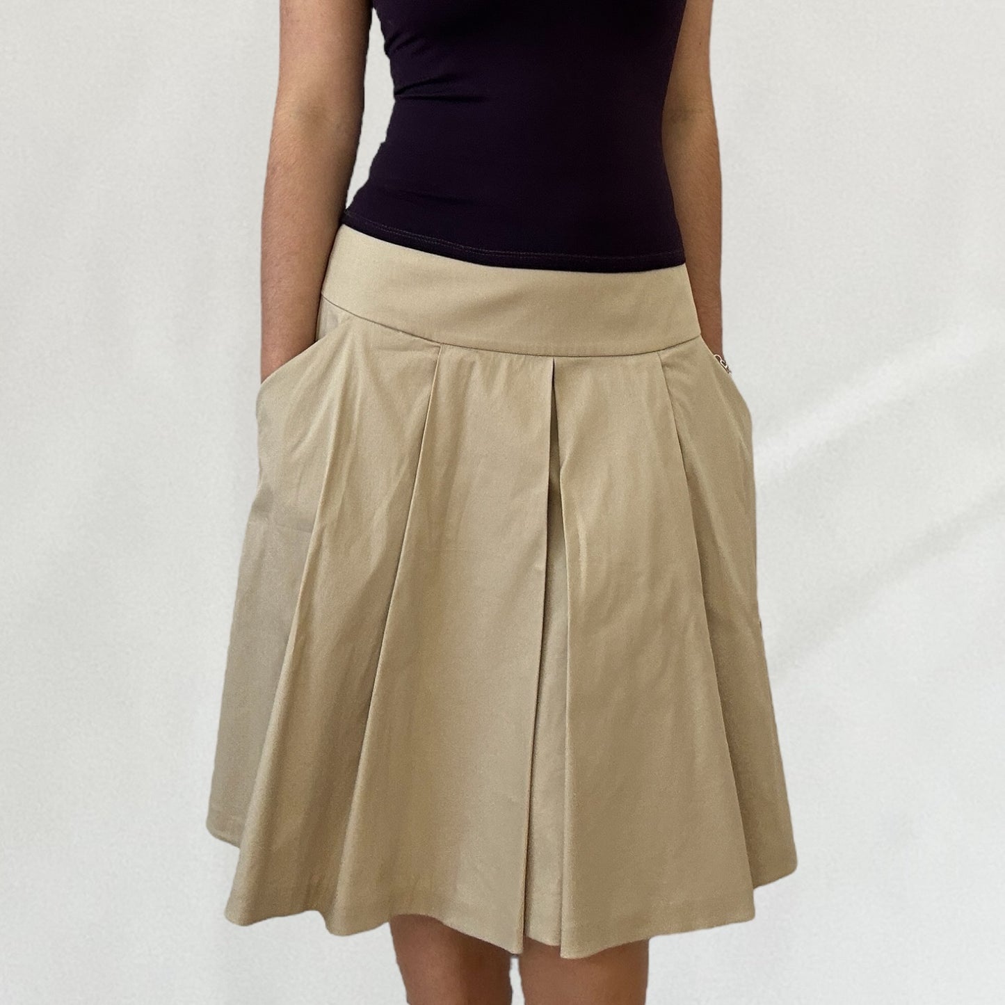 Prada pleated midi skirt with pockets