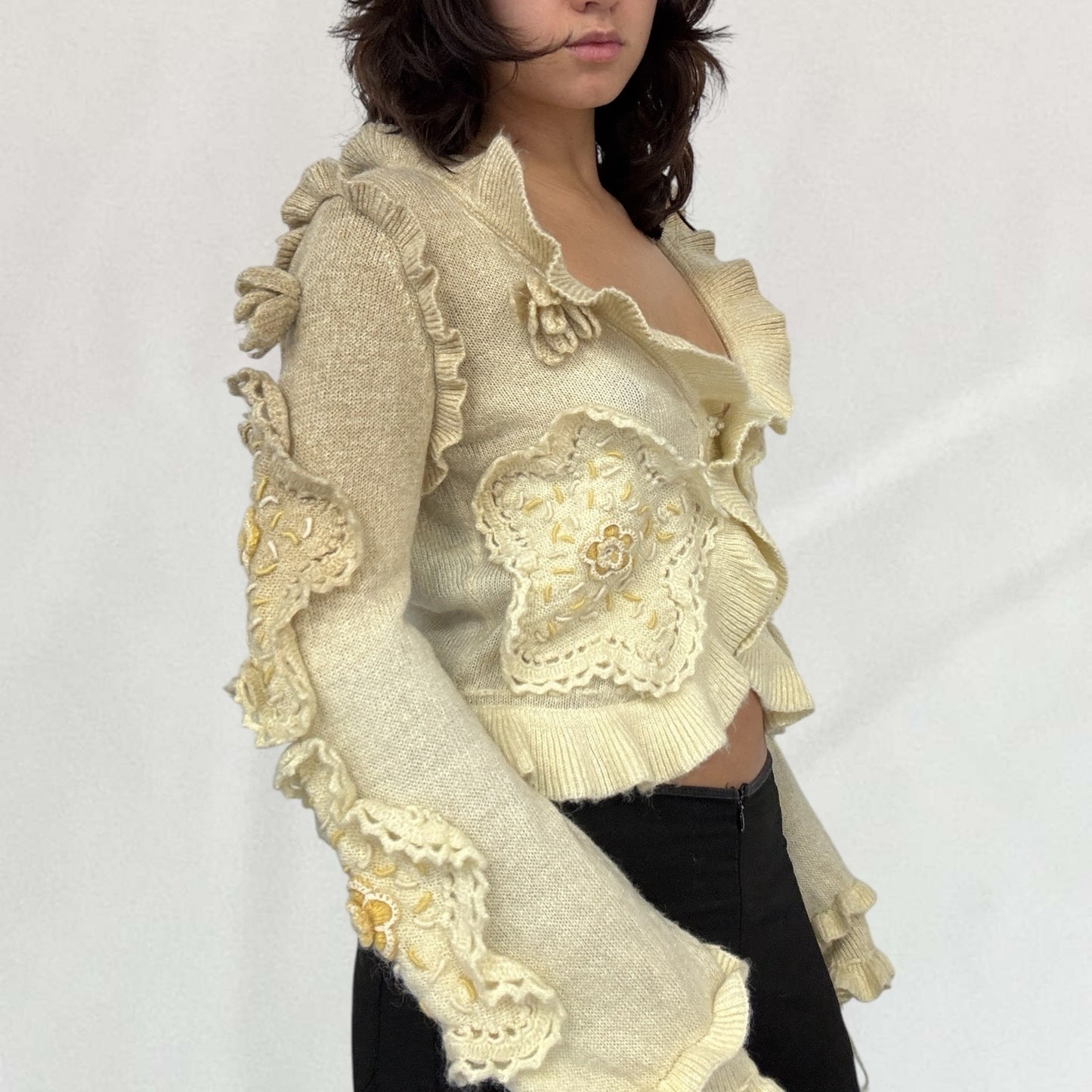 Roberto Cavalli ruffled cardigan