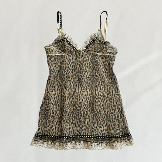 Roberto Cavalli sheer leopard print dress