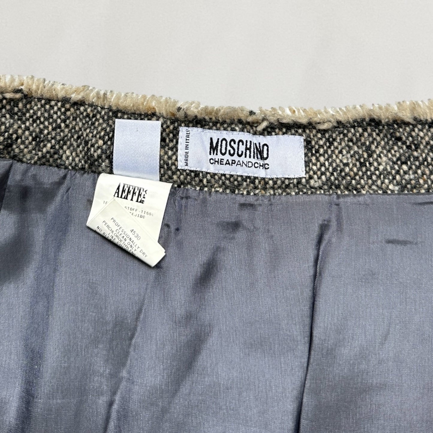 Moschino tweed pleated skirt with bow details