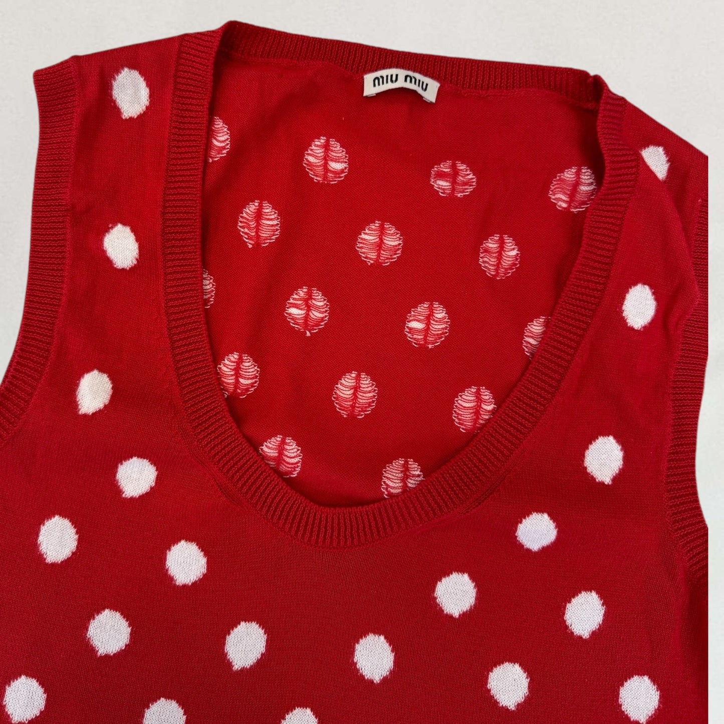 Miu Miu polka dot vest