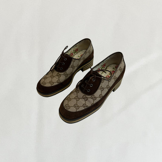 Gucci monogram brogues